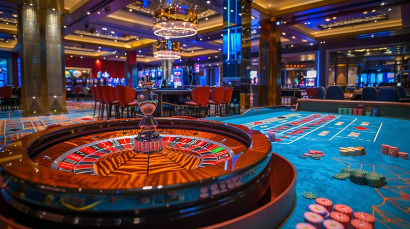 Dealer SA Gaming menangani kartu di meja Baccarat
